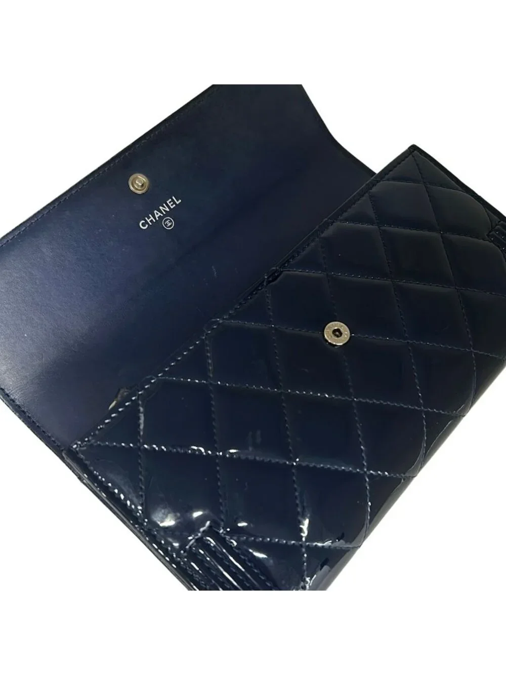 Chanel Wallet Quilted Dark Navy Leather - Picture 3 of 9